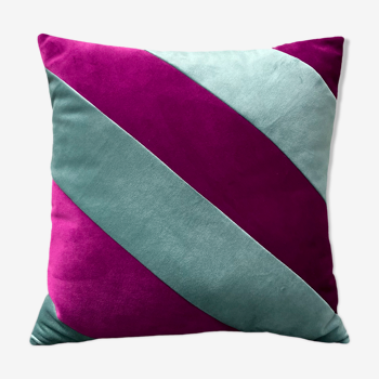 Patchwork velvet cushion