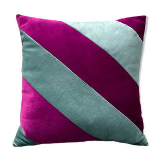 Patchwork velvet cushion