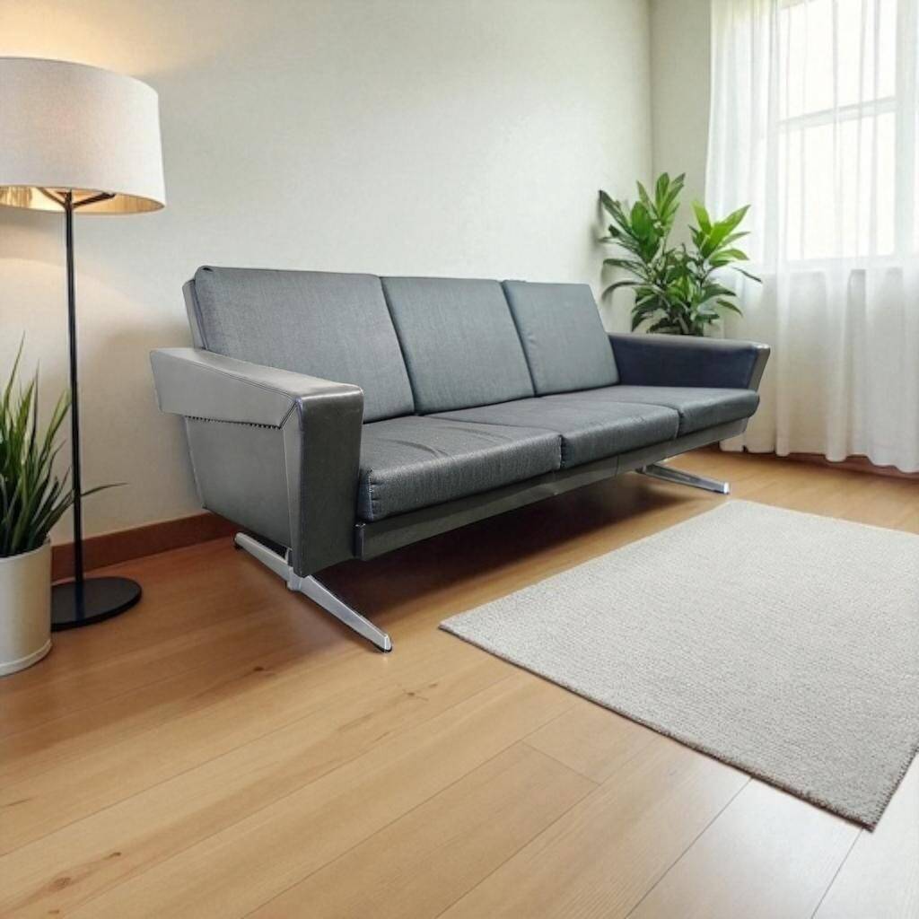 Vintage 70s armchair / sofa / couch with chrome frame