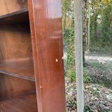 Victorian open corner cabinet in solid wood and marquetry