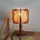 Wood and straw small table lamp 1960