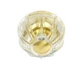 Mid-Century Glass & Brass Ceiling Light from Limburg, Germany, 1960s