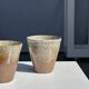 Set of 2 cups in Indonesian ceramic (brown & speckled glazed matte)