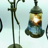 Lampe ancienne tulipe pate de verre