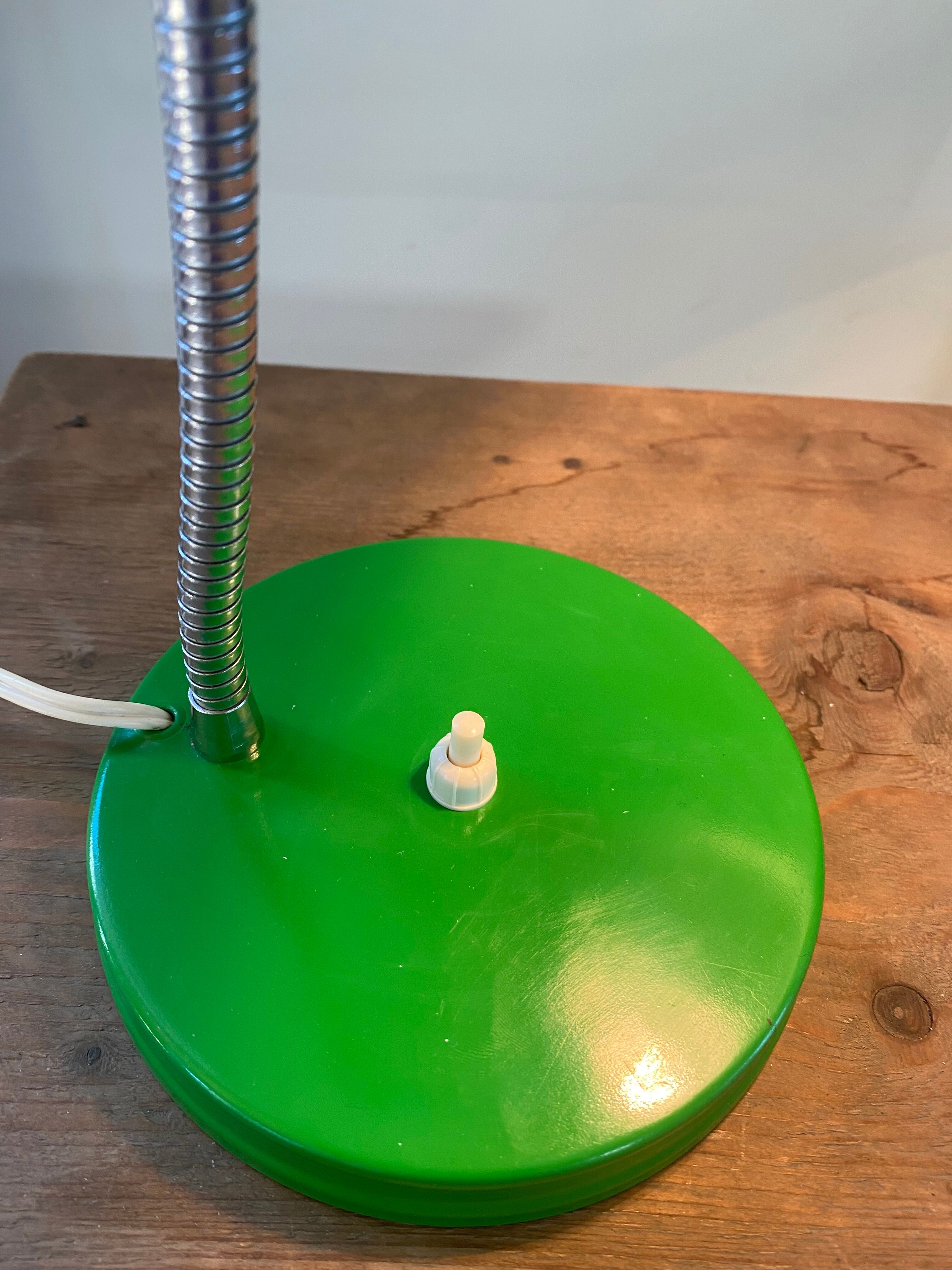 Green metal table lamp