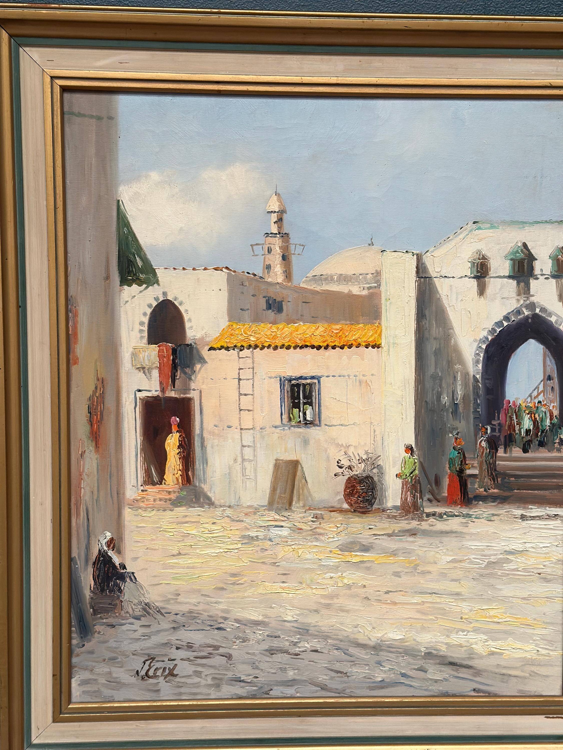 Swedish Oil on Canvas – “Southern Street” by J. Erix