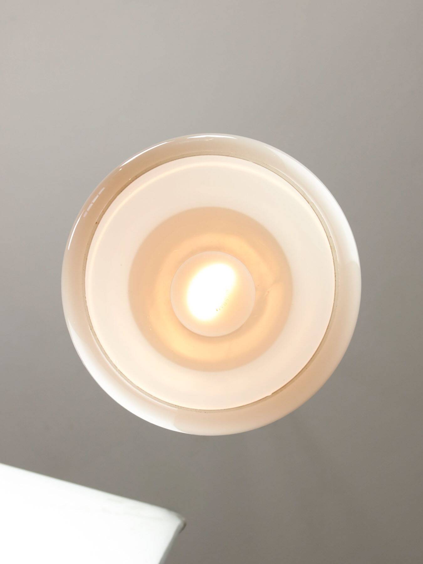 Mid-Century Italian Opaline Glass & Brass Pendant Lamp, 60s