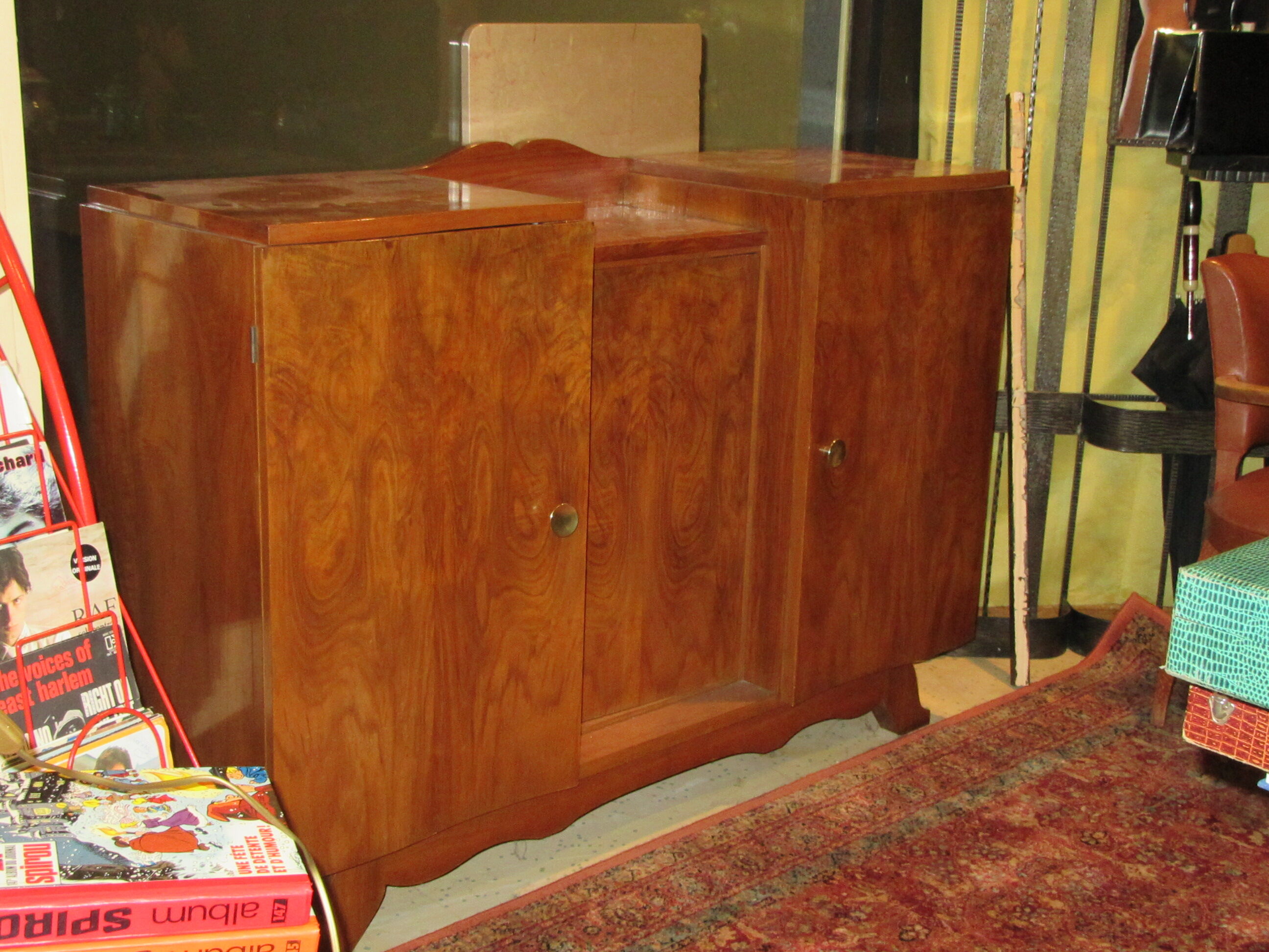 Buffet bar plated Art Deco Walnut