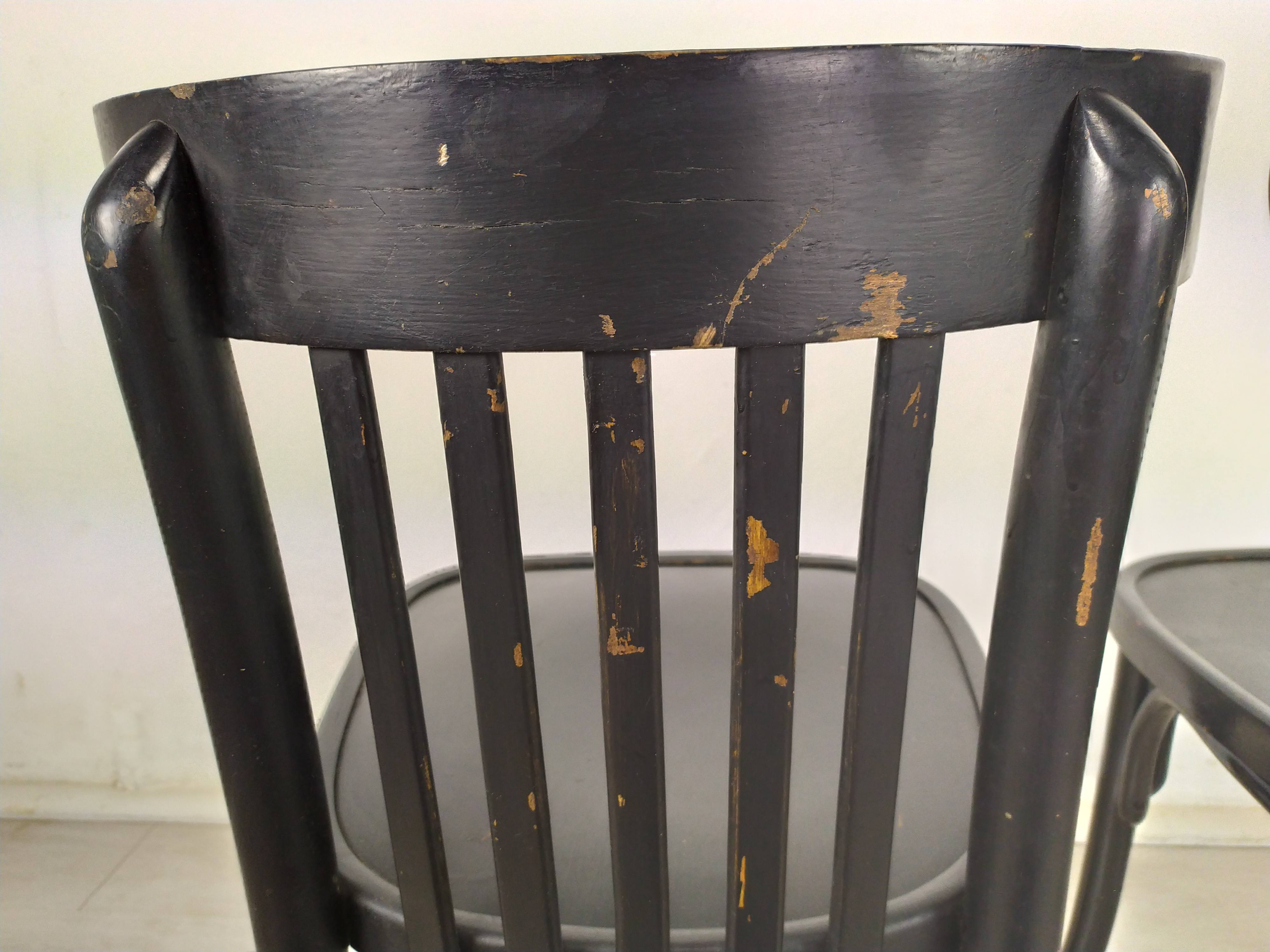 Pair of black bistro chairs