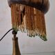 Antique signed reverse painted bronze table lamp, 1910-20