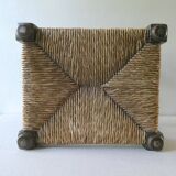 Carved wooden and mulched seat