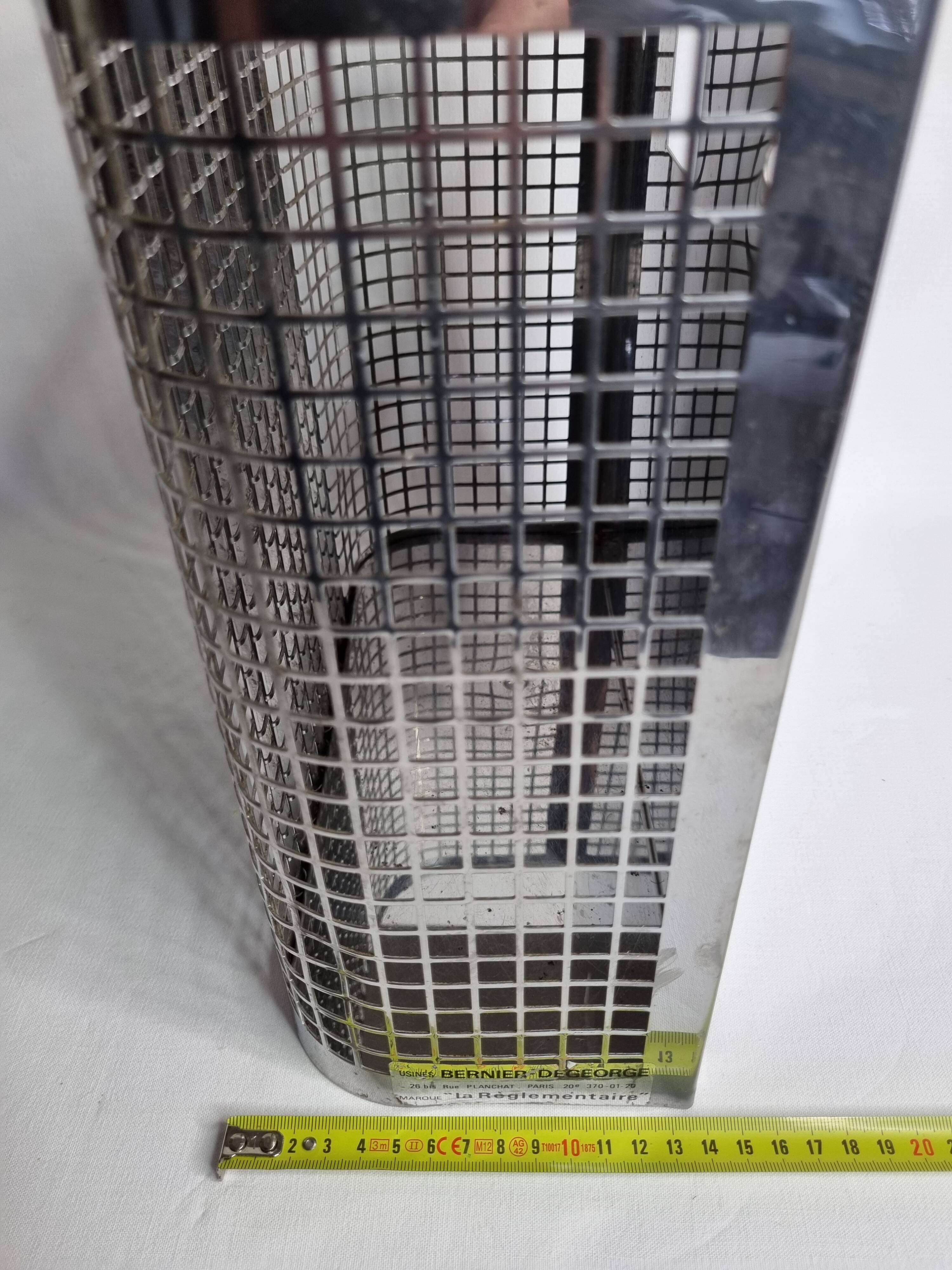 Chromed steel industrial wall paper basket, 60s