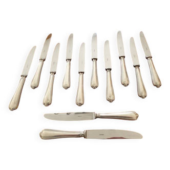 Ercuis - Set of 12 Sully model dessert knives - in silver metal