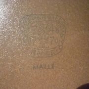 Dessert plates Niderviller 1960 sandstone enamelled, model Maille