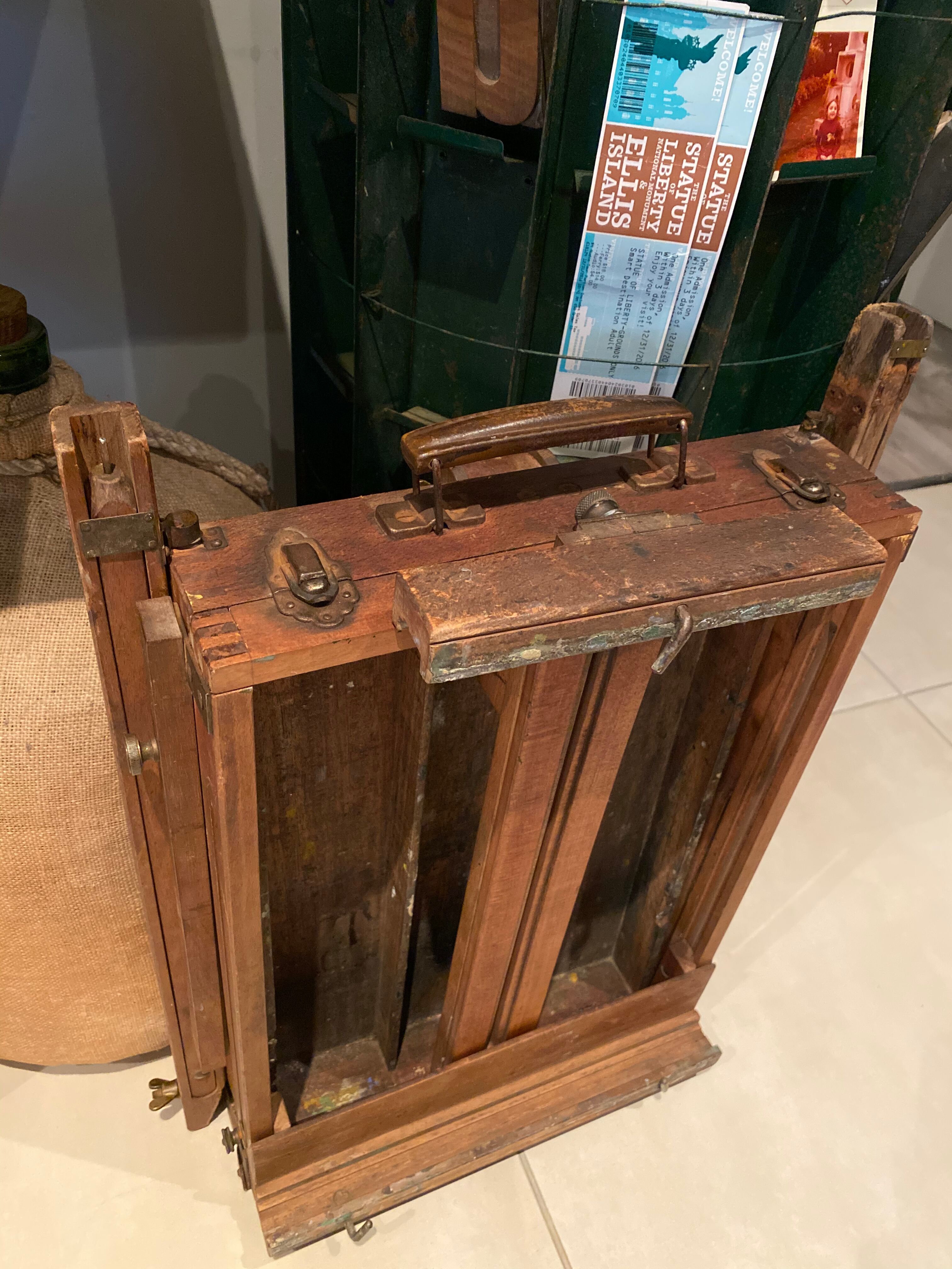 Old collapsible wooden painter's easel