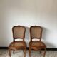 Paires de chaises style Louis XV bois & cannage