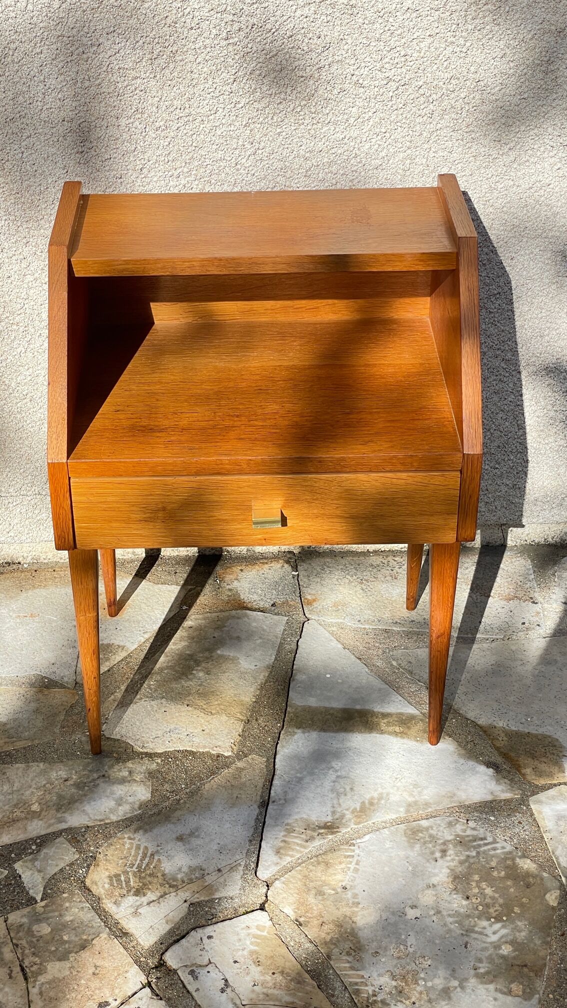 Table de chevet pieds compas vintage