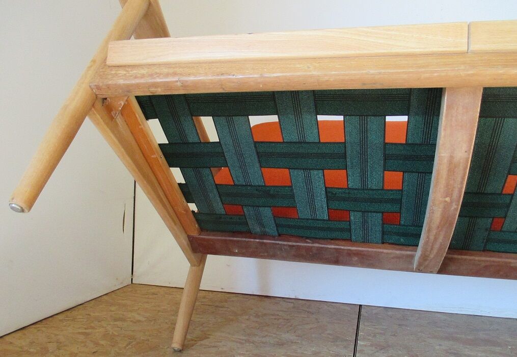 Scandinavian orange wool sofa