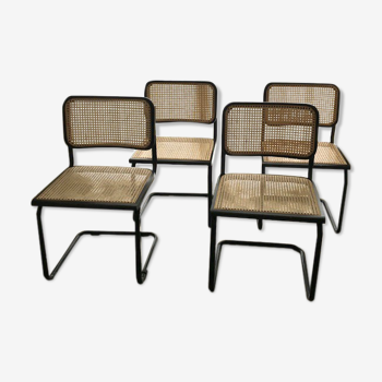 Lot de 4 chaises B32 Marcel Breuer noires