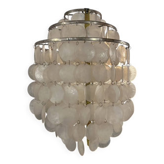 Pearlescent pellet chandelier