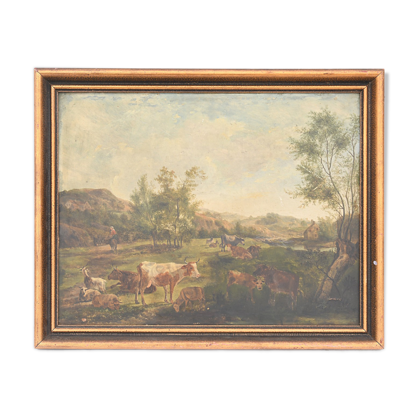 Oil on panel Country Scene