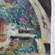 Oil on wood painting signed vintage
