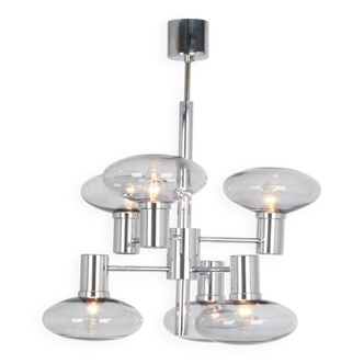 Lustre Sputnik Chrome by Doria, Germany, 1960s