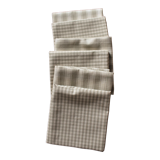 Lot 6 Vichy cotton napkins + beige linen tiles