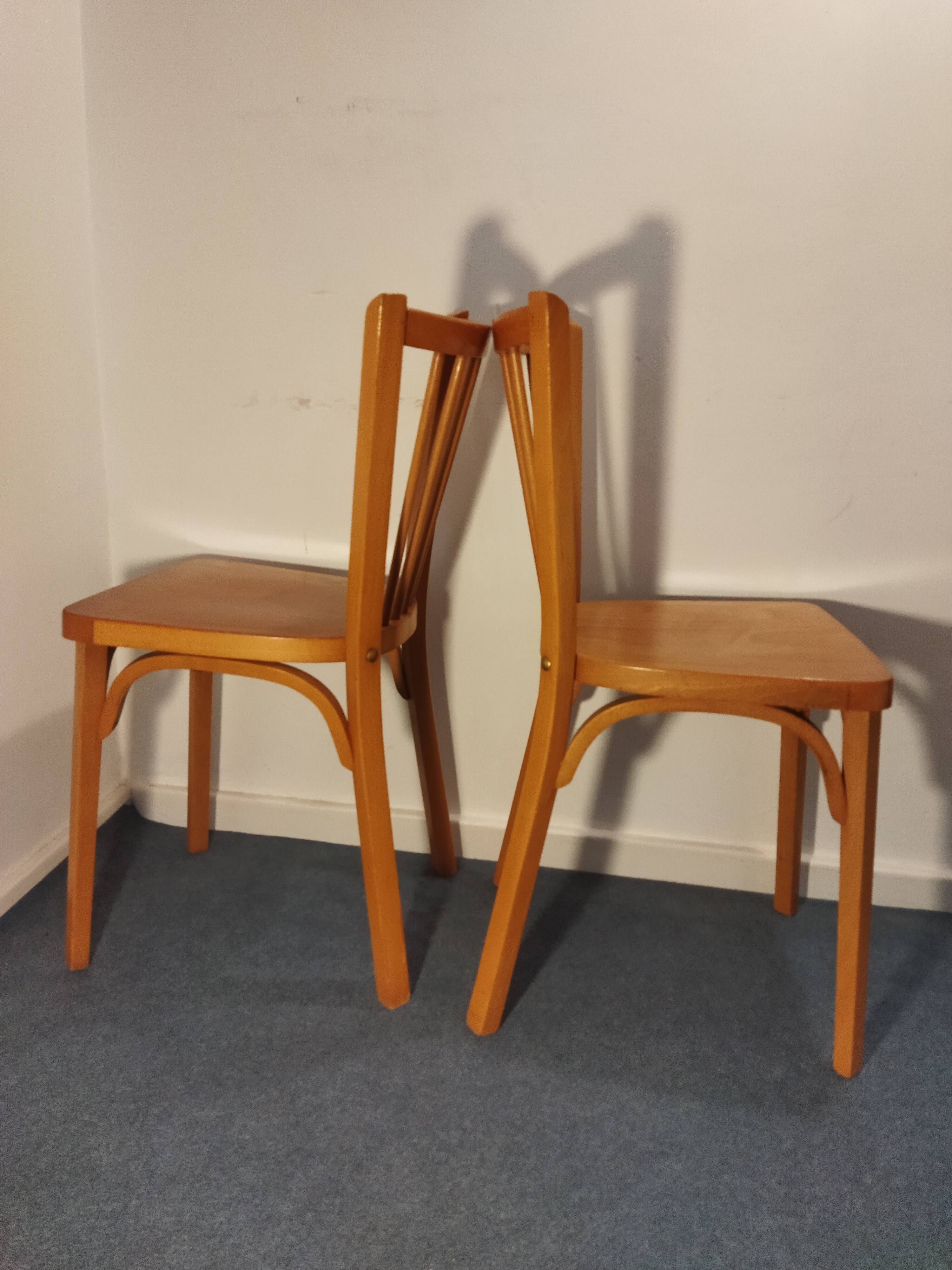 Pair of Baumann bistro chairs