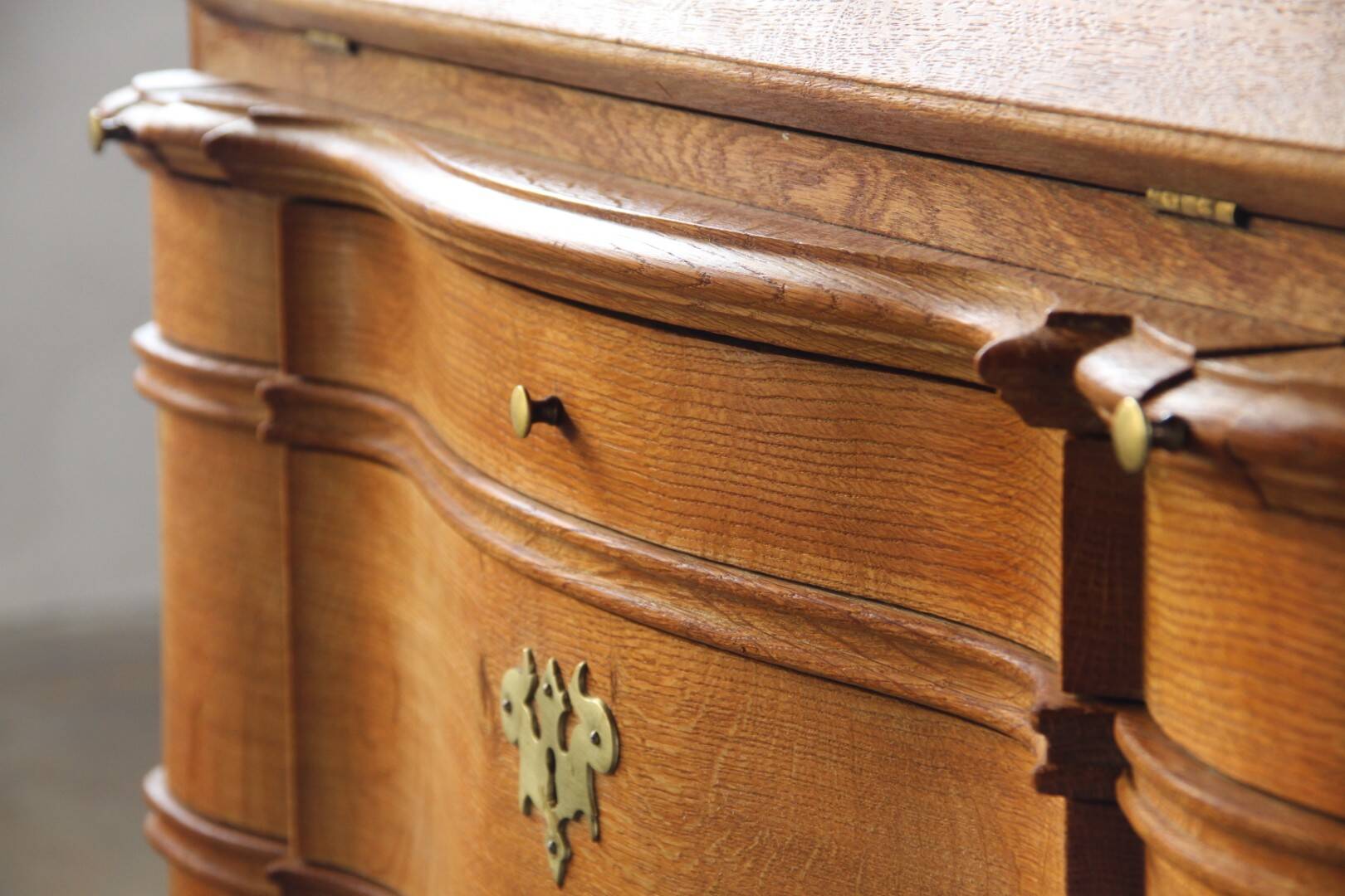 Bureau secrétaire pliant en chêne vintage des années 1960 dans le style de Kjærnulf