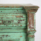 Green French antique cabinet