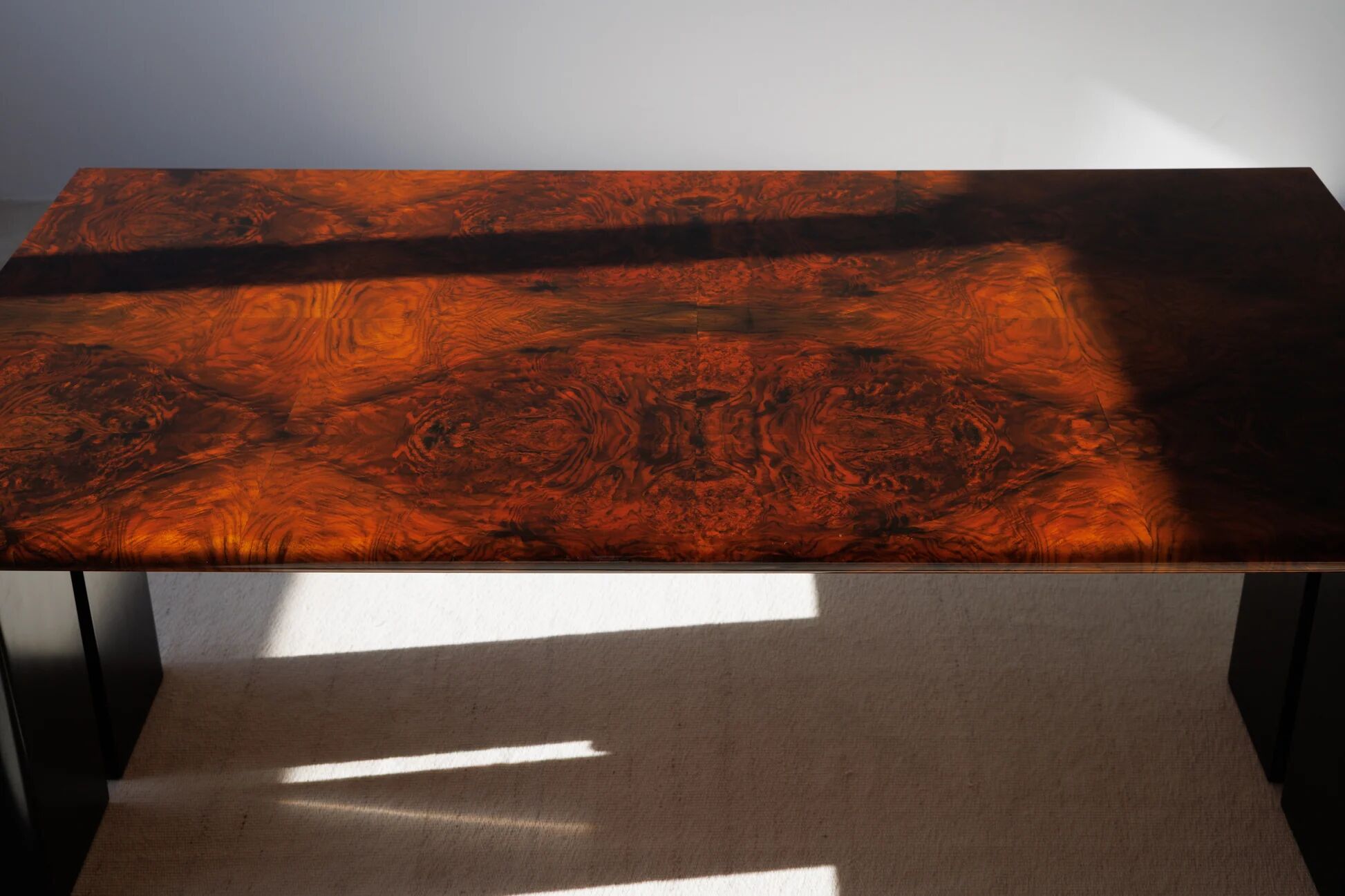 Executive burlwood desk 1980s