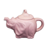 Tea for two ceramic pink elephant | two cups | Small teapot with lid.