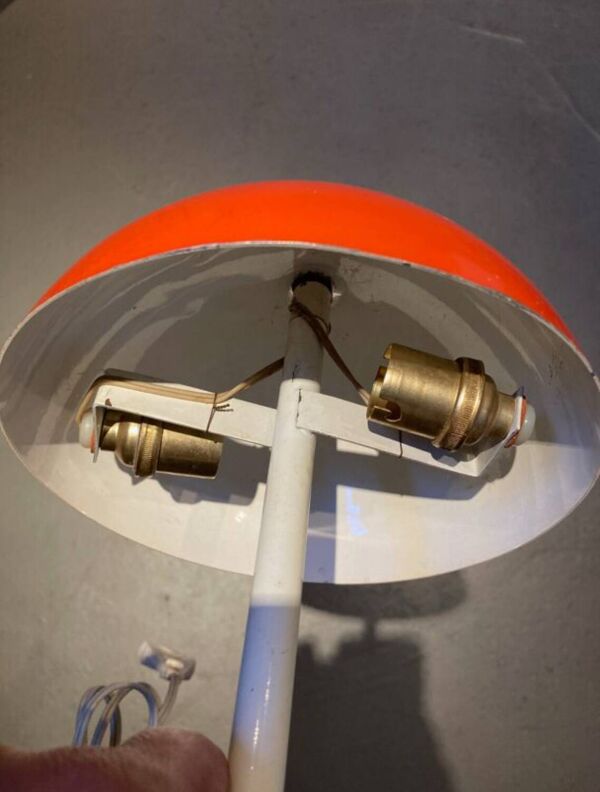 Lampe champignon orange vintage