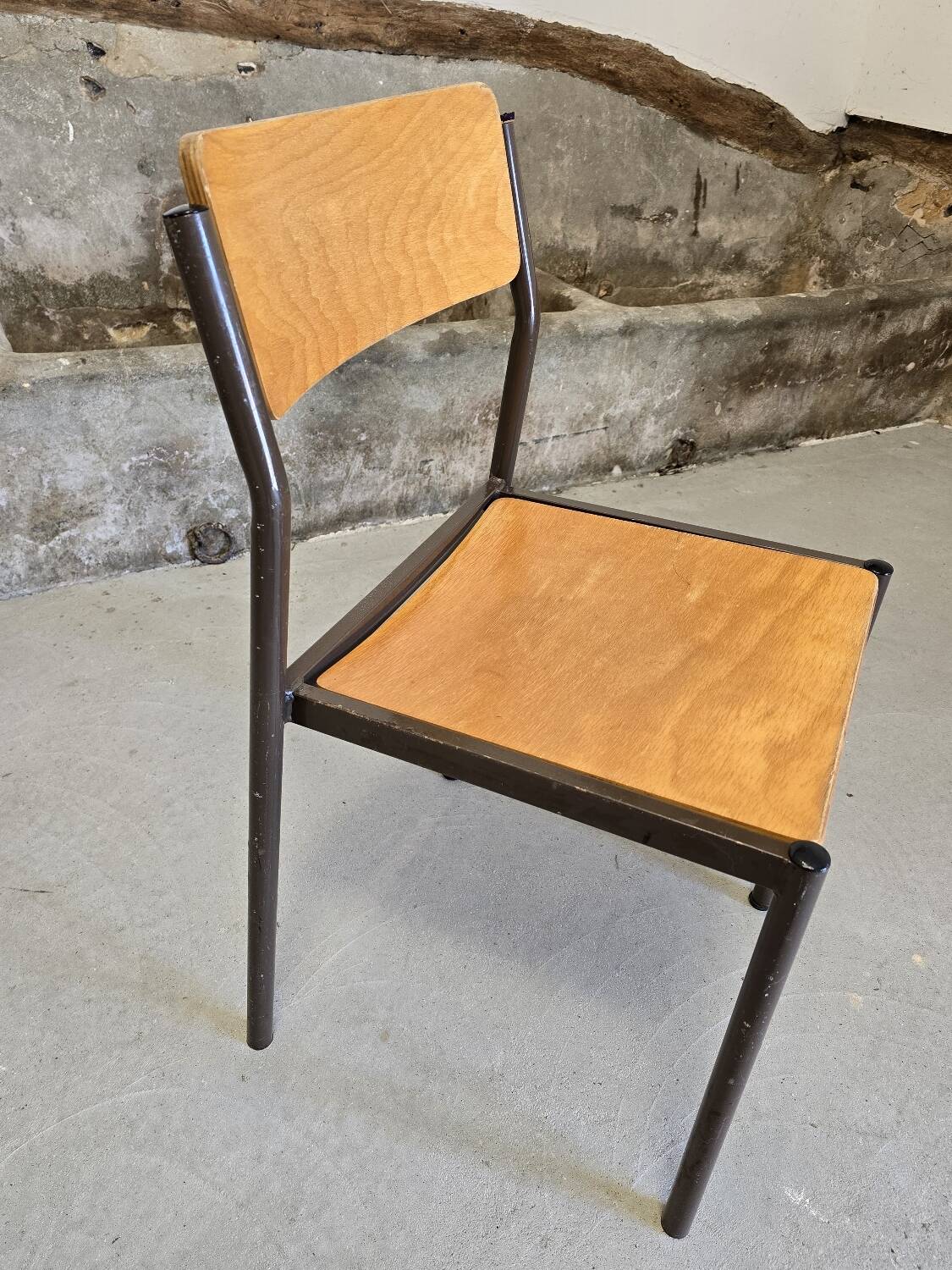 Designer wood and metal chair