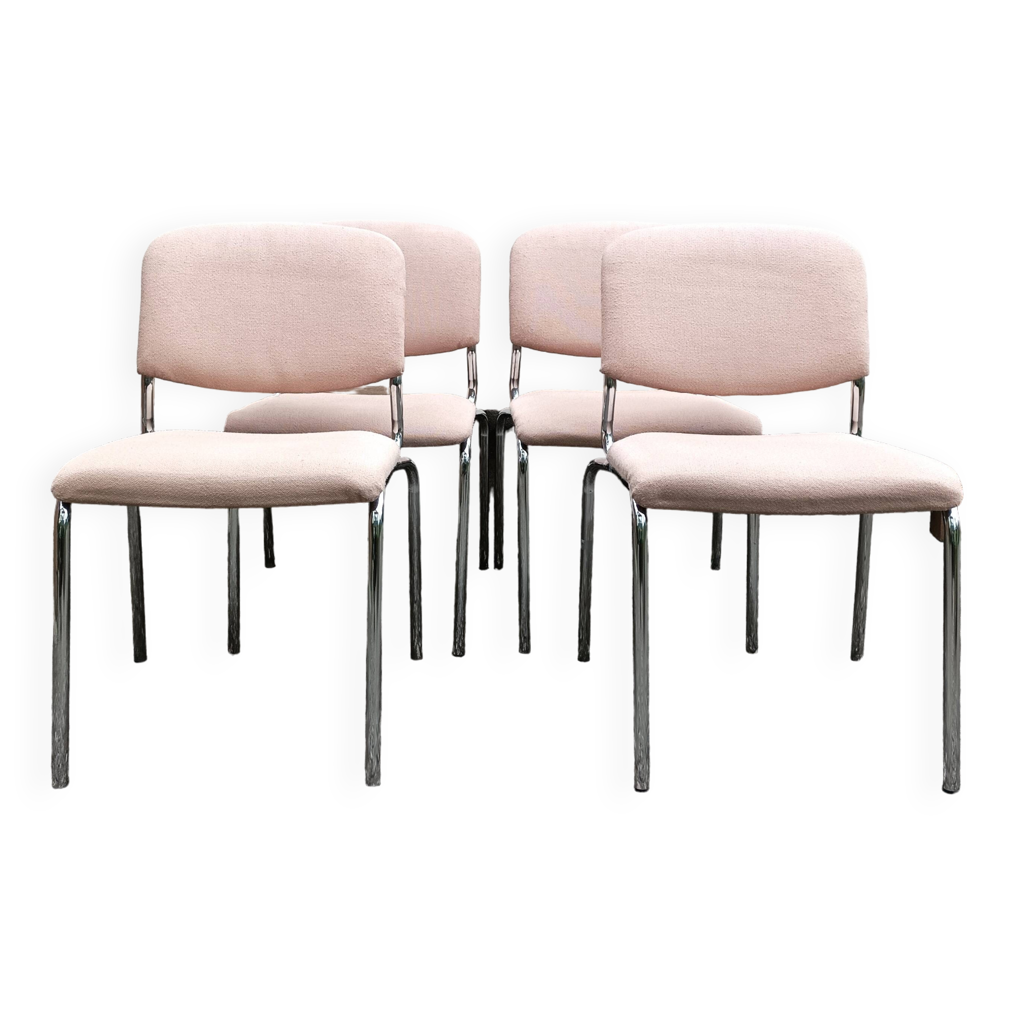 Vintage metal and fabric chairs