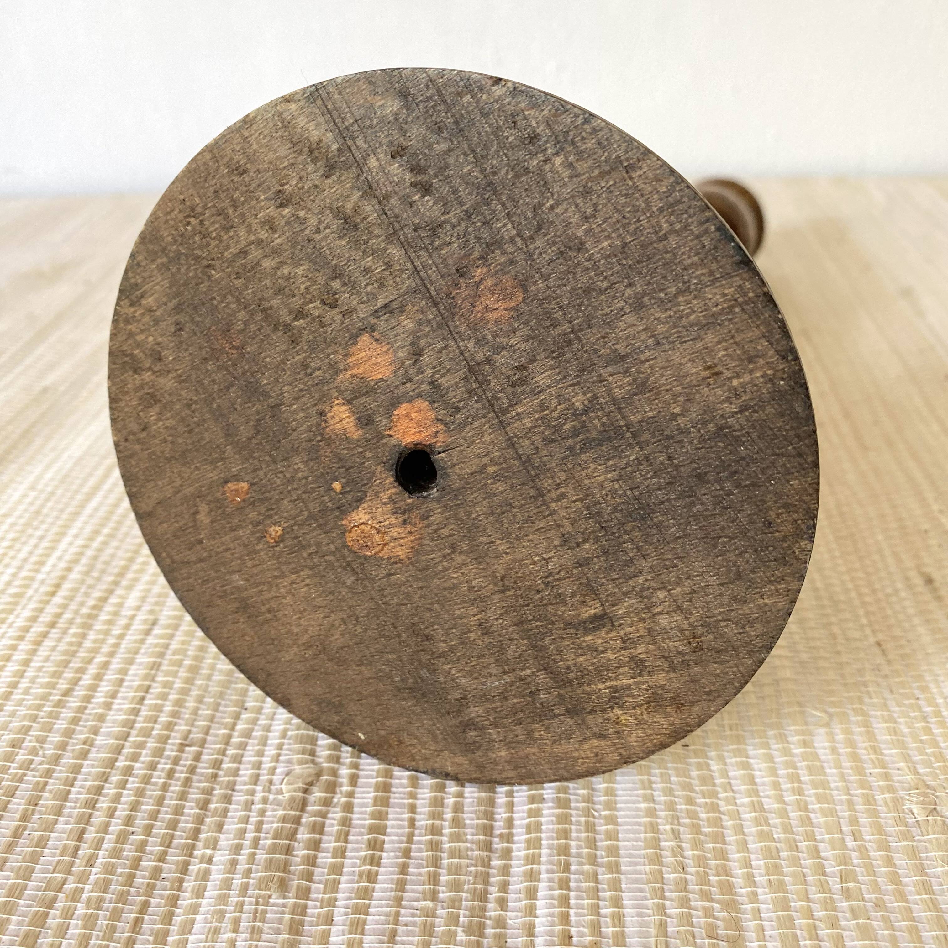 Bougeoir en bois tourné 26 cm