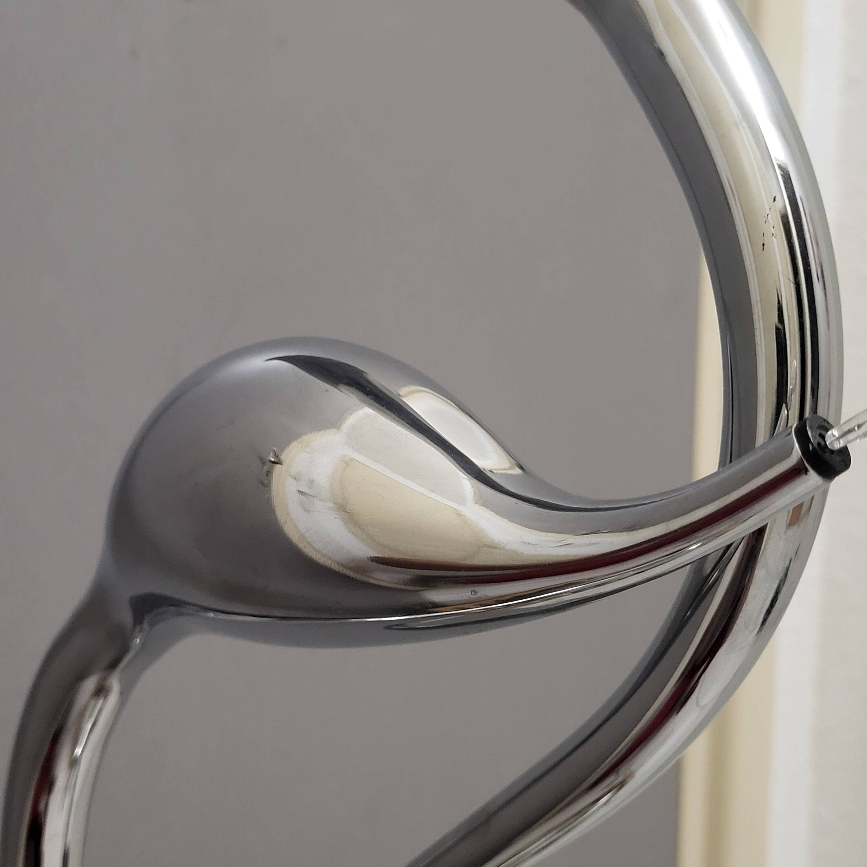 Sculptural design table lamp in chrome metal, Wofi Leuchten, Germany.