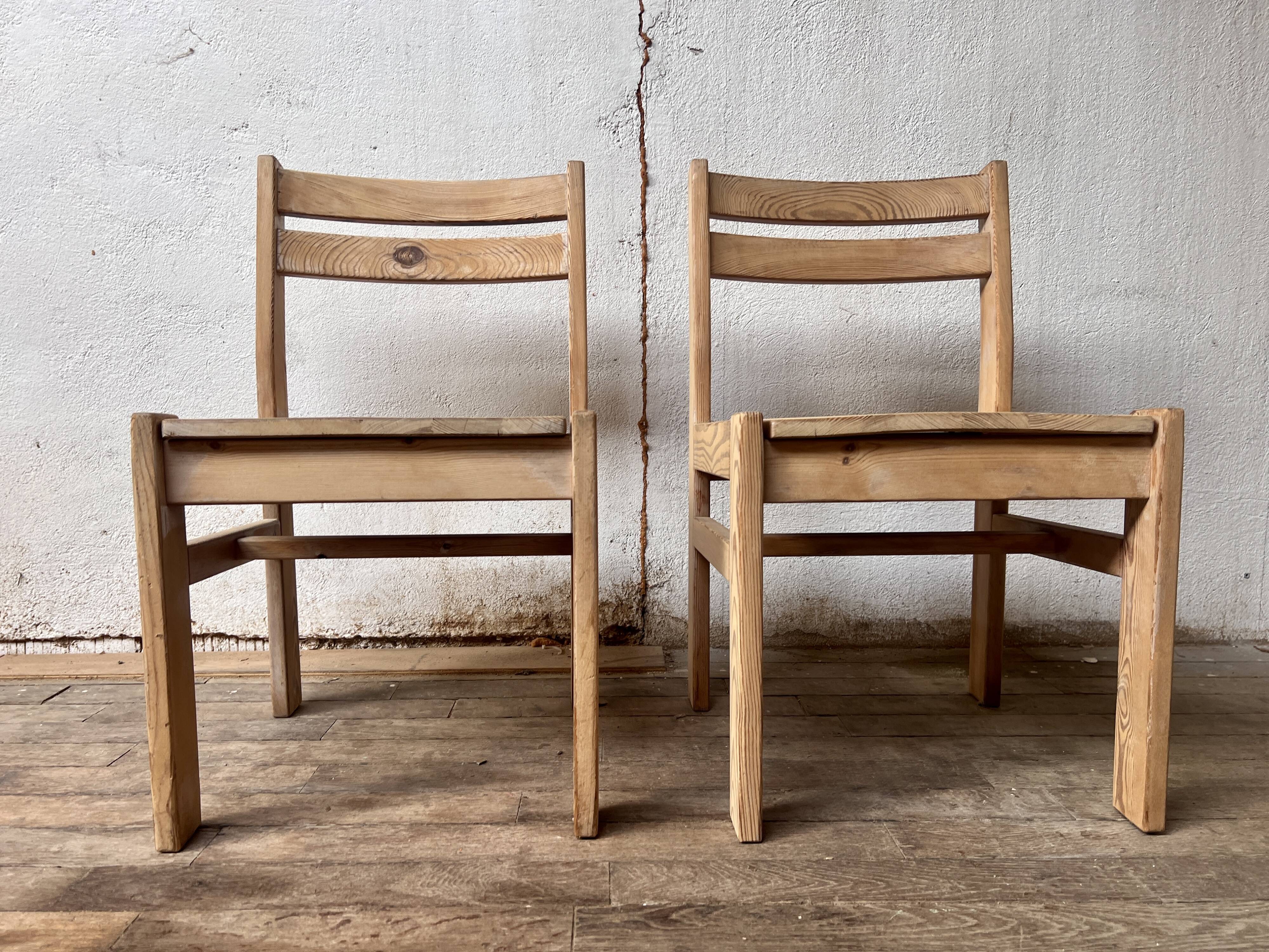 Pair of vintage dlg charlotte perriand Illmari tapiovaara chairs