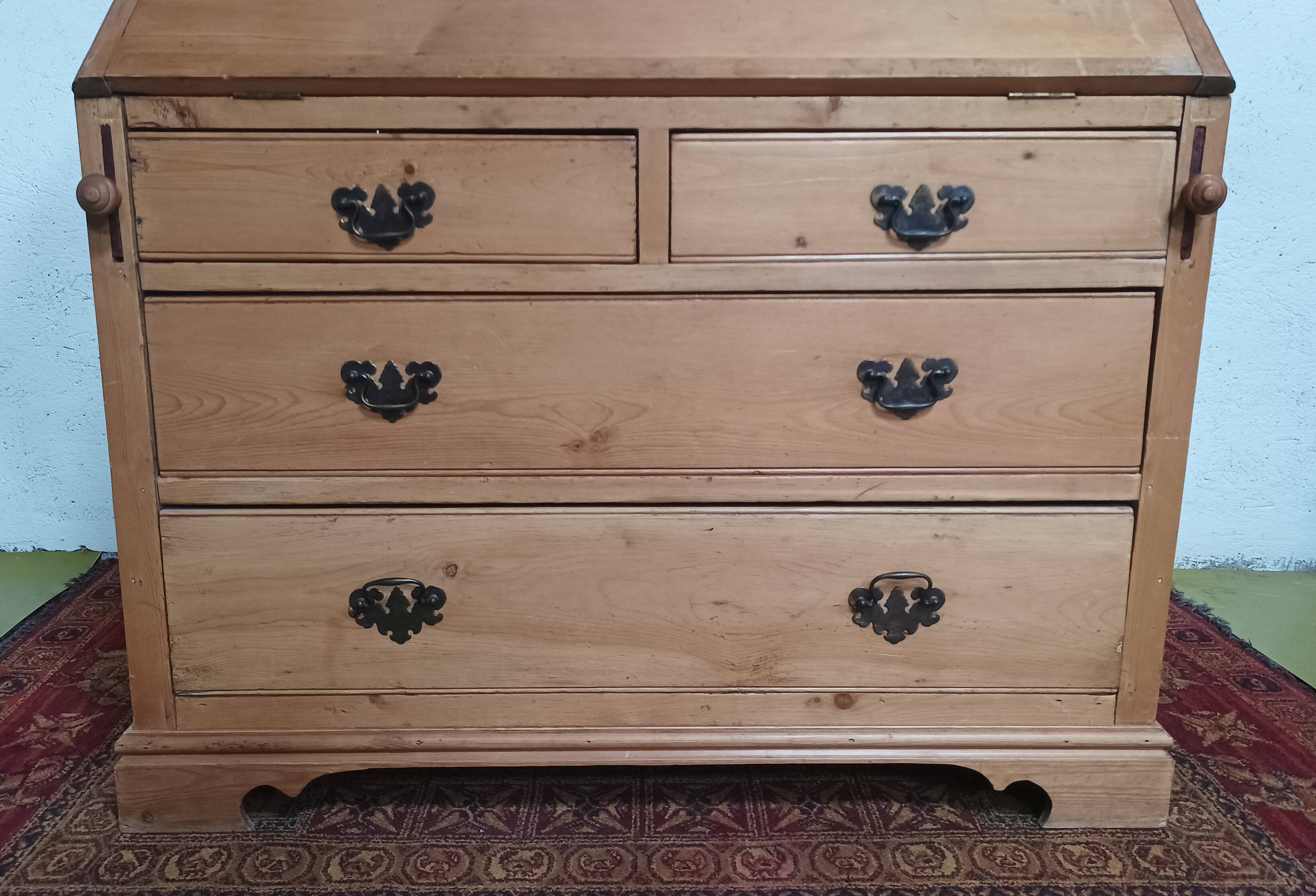 Slope desk, 19th century pine scriban