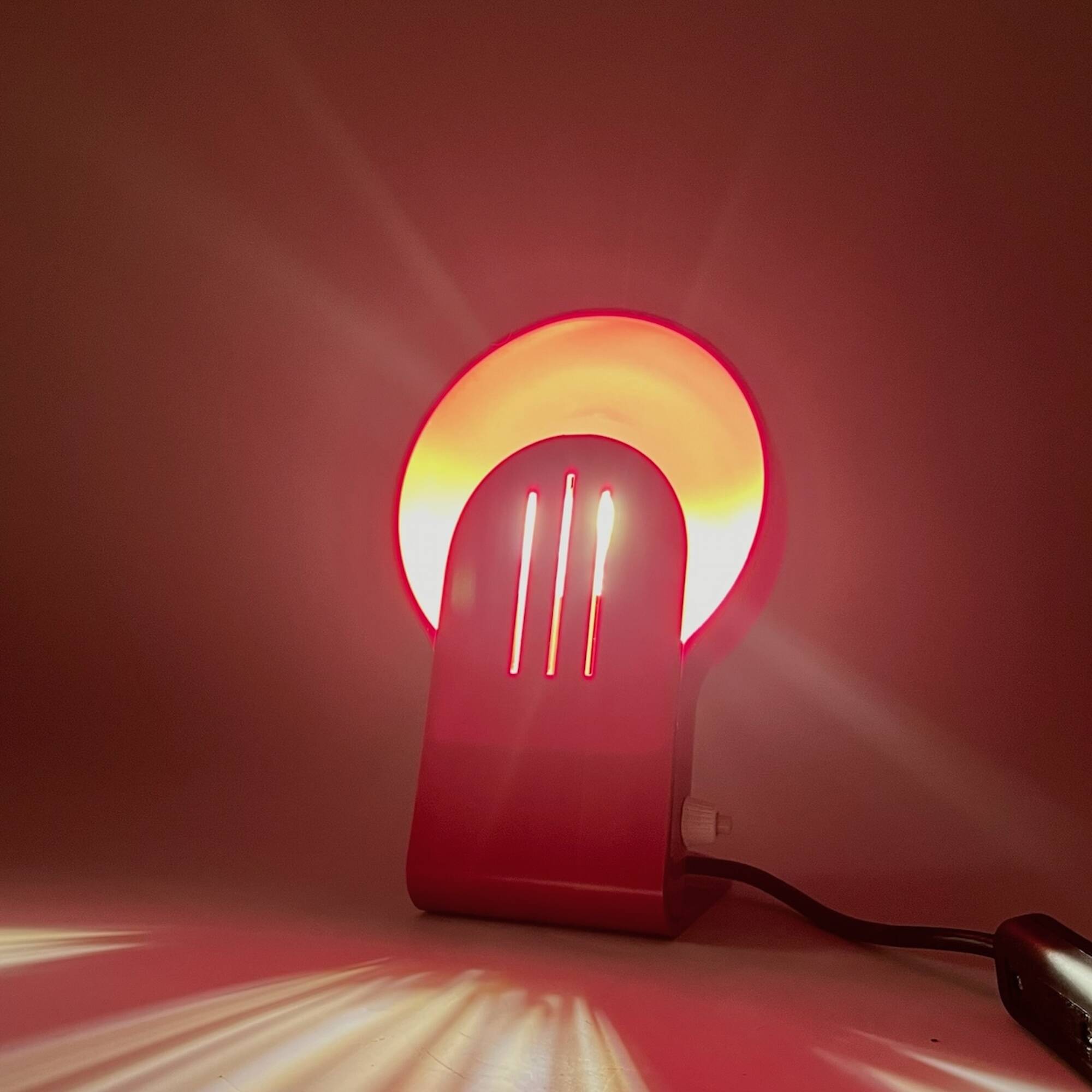 Iconic lamp panda by ambrogio pozzi for harveiluce – 70s design plastic table lamp