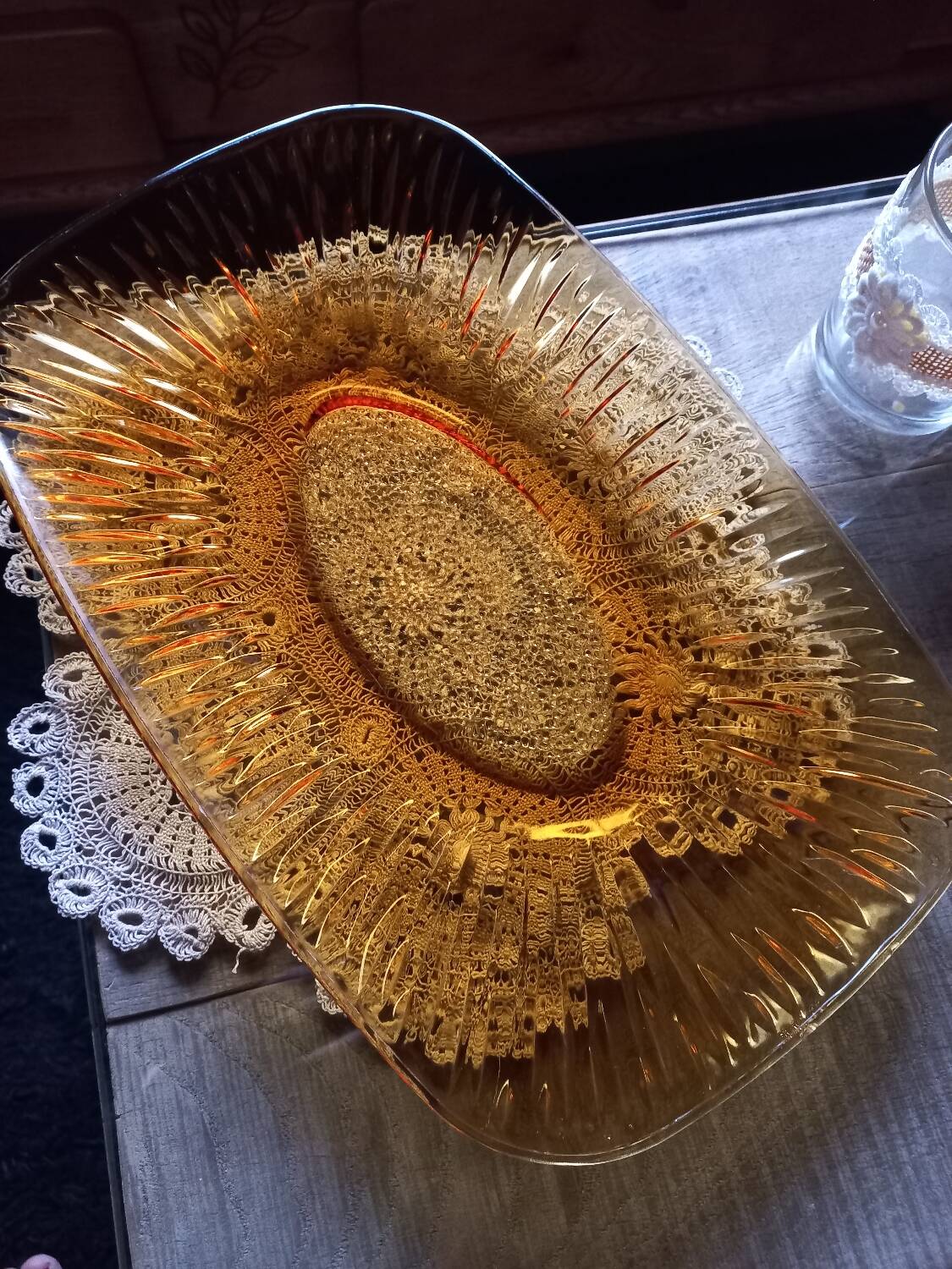 Véréco amber glass dish