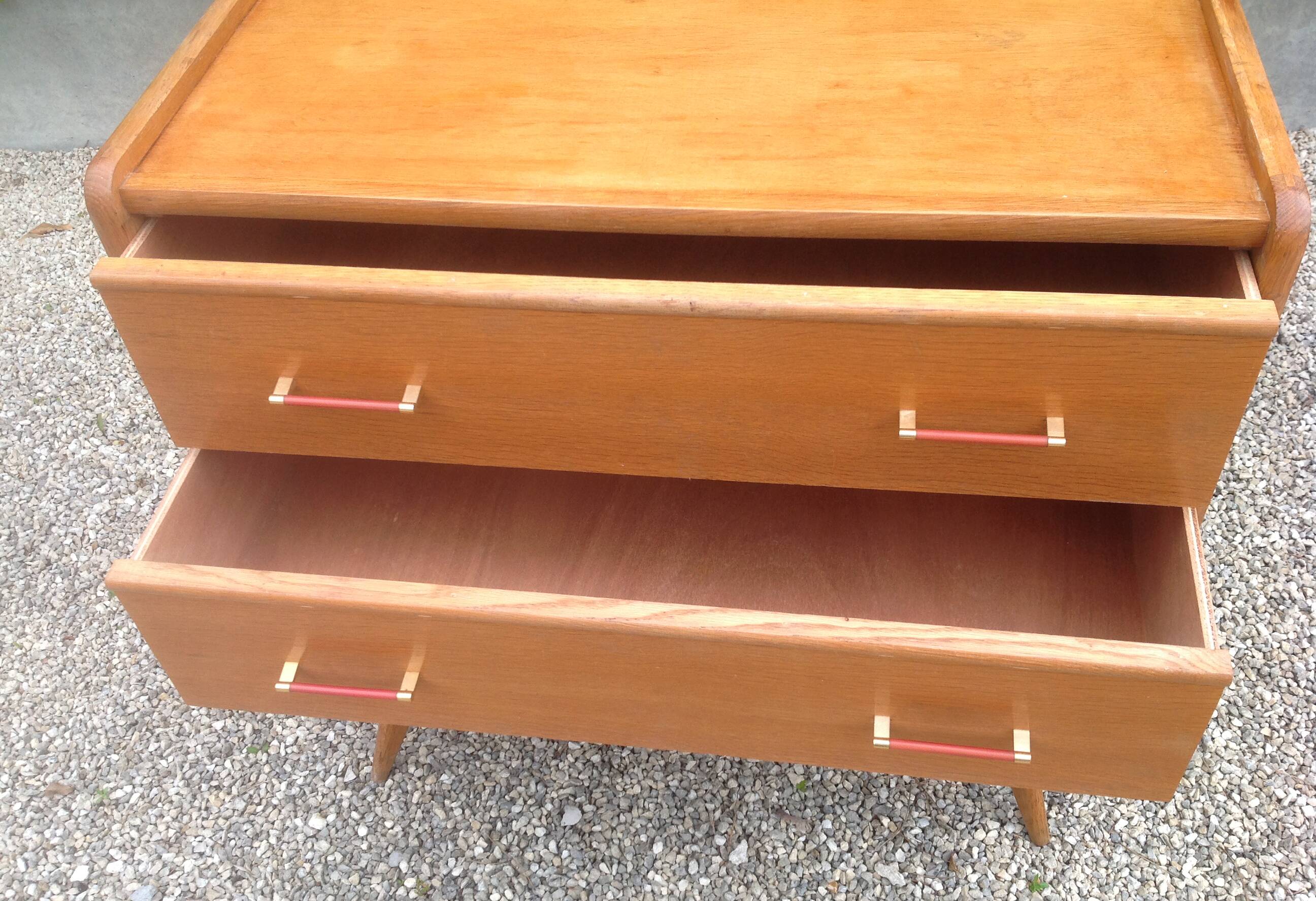 Vintage chest of drawers with compass feet