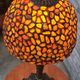 Large american art nouveau lamp with tiffany amber lampshade 61x23