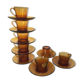 Set of 8 Amber Cups Duralex