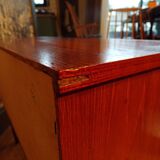 Mini teak sideboard with one door and two drawers