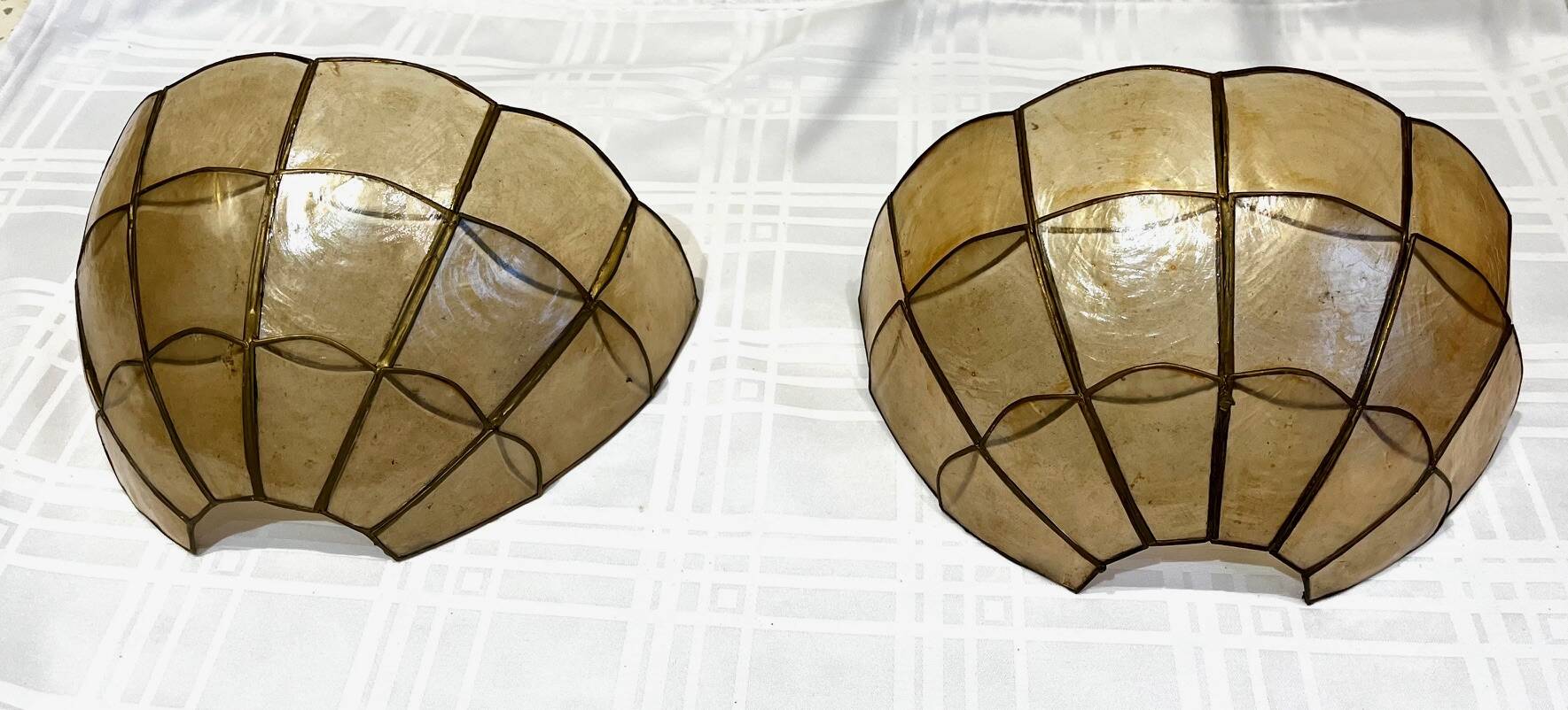 Paire d'appliques nacre coquillage
