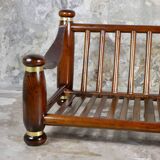 Wood and brass sofa frame, Italy, 1970s