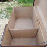 Old wooden travel trunk