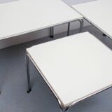 1970s nesting tables in white and chrome